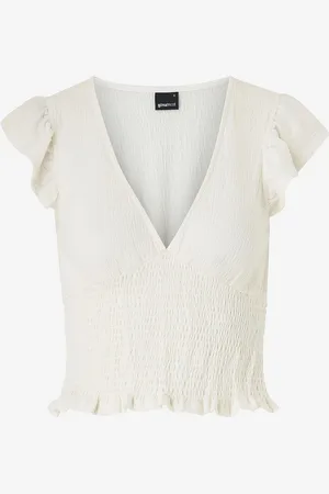 Gina Tricot Bluse Smock Frill Top