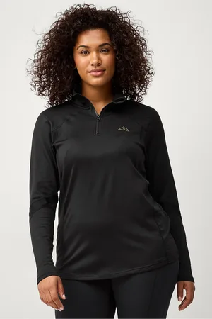 Zizzi Træningstrøje aTatum L/S Bace Layer Blouse