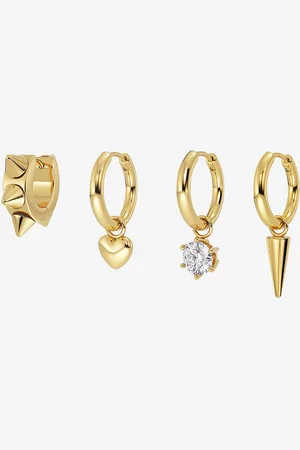 Edblad Ørestikker Peak Hoops One Heart Gold Set