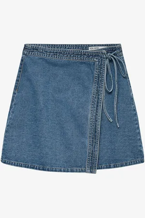 VERO MODA Slå-om nederdel vmLiza MR Short Denim Wrap Skirt