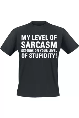 Slogans Fun T-shirt - My Level Of Sarcasm Depends On Your Level Of Stupidity! - M till 4XL - Herrer