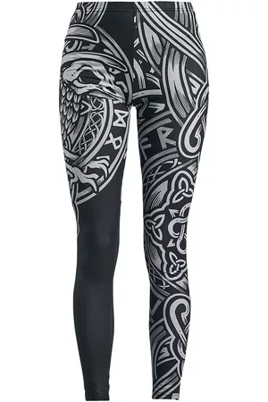 EMP Leggings - Black Leggings with Celtic-Style Print - S till 5XL - Damer