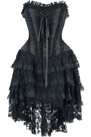 Gothicana Kort kjole - Elaborate Gothic Dress with Corset and Shorter-Front Skirt - M till XXL - Damer