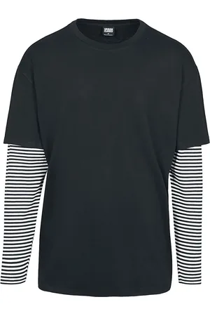 Urban classics Langærmet - Oversized Double Layer Striped LS Tee - S till XXL - Herrer