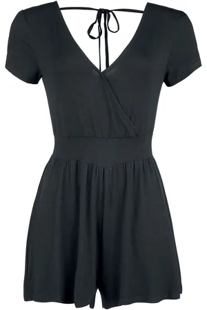 Forplay Jumpsuit - Overlay Back Knotted Short Jump Suit - XS till XL - Damer