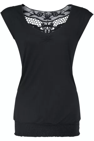Gothicana T-shirt - Back Lace - S till XL - Damer