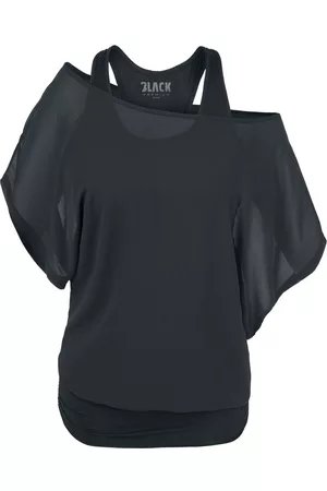 EMP T-shirt - Black T-Shirt with Bat Sleeves - S till 5XL - Damer