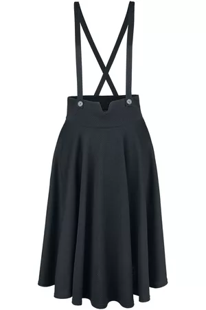 Voodoo Vixen Mellemlang nederdel - Toyin Black Herringbone Overall - S till 4XL - Damer