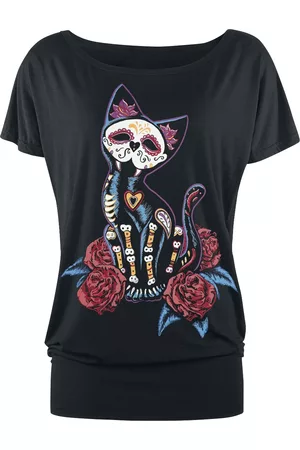 Full Volume T-shirt - Black T-shirt with Print and Crew Neck - S till XL - Damer