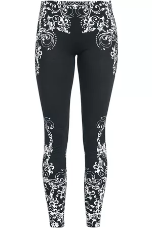 EMP Leggings - Black leggings with detailed print - S till 3XL - Damer