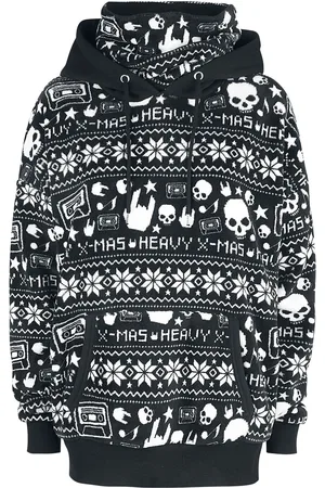 EMP Christmas Jumper - Black Hoodie in Norwegian Style - S till XXL - Damer