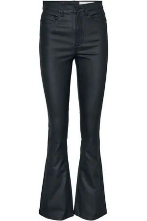 Noisy May Kunstlæderbukser - Sallie High Waist Flare Coated - W28L30 - Damer