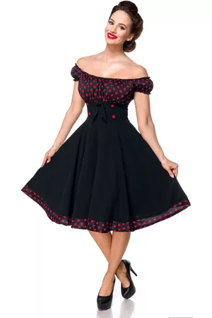 Belsira Mellemlang kjole - Schulterfreies Swing-Kleid - XS till 3XL - Damer