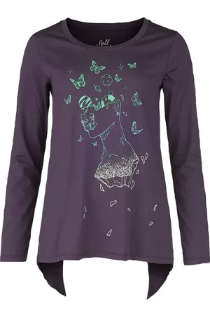 Full Volume Langærmet - Long-sleeved shirt with galaxy butterfly print - S till L - Damer