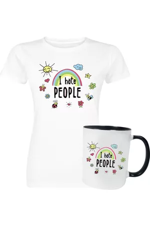 Slogans Fun T-shirt - Gavesæt - I Hate People - S till 3XL - Damer