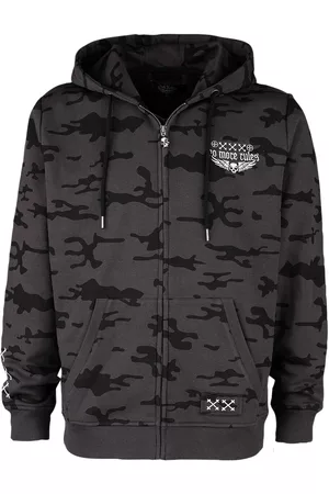 Rock Rebel Hættetrøje med lynlås - Camouflage zip hoodie with large back print - S till M - Herrer