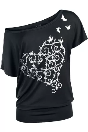Full Volume T-shirt - T-Shirt with Playful Barbed Wire Heart - S till 5XL - Damer