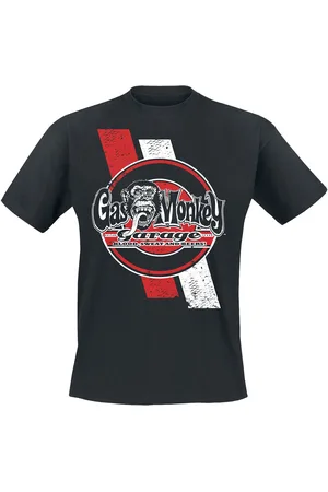 Gas Monkey Garage T-shirt - Red and white stripes - S till 3XL - Herrer