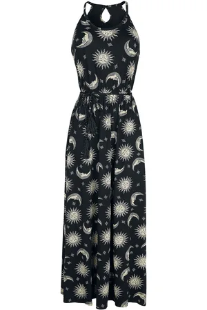 Gothicana Lang kjole - Maxi Dress with Sun, Moon and Stars - XS till 5XL - Damer