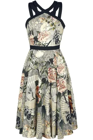 H&R London Mellemlang kjole - Ancient Roses - S till 4XL - Damer