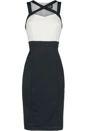 H&R London Mellemlang kjole - Tamika Two Tone Wiggle - XS till XXL - Damer