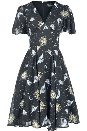 Hell Bunny Mellemlang kjole - Solaris - XS till 4XL - Damer