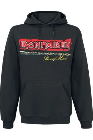 Iron Maiden Hættetrøje - POM Red Strip Logo Tracklist - S till 3XL - Herrer
