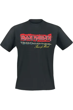 Iron Maiden T-shirt - POM Red Strip Logo Tracklist - S till 4XL - Herrer