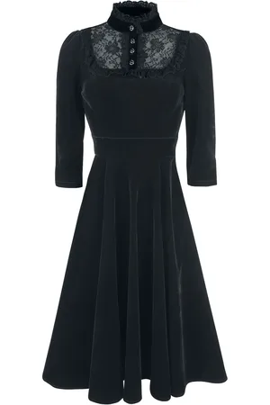 H&R London Mellemlang kjole - Nightshade Velvet Dress - S till L - Damer