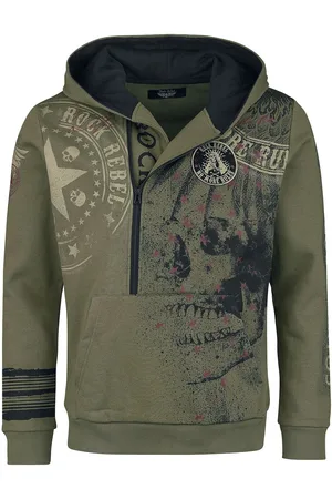 Rock Rebel Hættetrøje - Hoodie skull prints - XL till XXL - Herrer