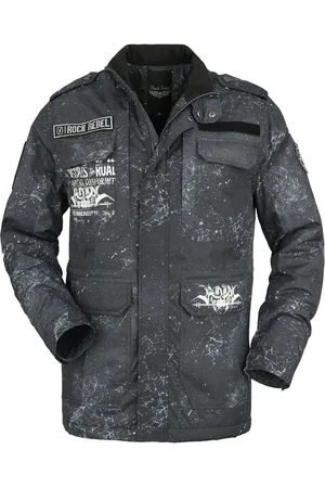 Rock Rebel Overgangsjakke - Overgangsjakke med patches - S till XXL - Herrer