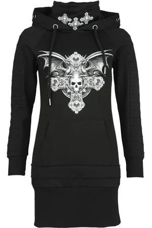 Gothicana Kort kjole - Gothicana X Anne Stokes hoodie dress - S - Damer