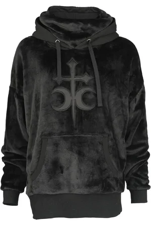 Gothicana Hættetrøje - Fluffy hoody high collar - M till L - Damer