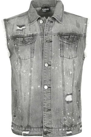 Forplay Vest - Destroyed Washed Denim Vest - S till XXL - Herrer