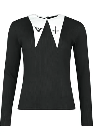 Gothicana Langærmet - White Collar - S till L - Damer