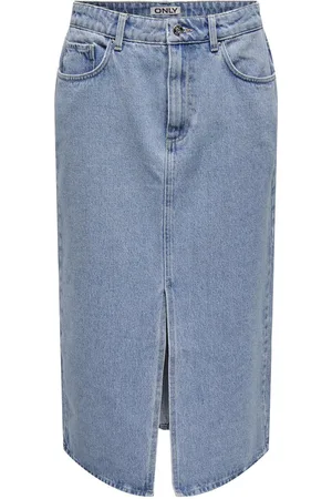 ONLY Mellemlang nederdel - Onlbianca midi DNM REA NOOS - XS till M - Damer