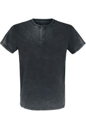EMP T-shirt - T-Shirt with Wash and Button Placket - S till 5XL - Herrer