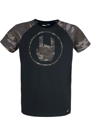 EMP T-shirt - Black T-shirt with Camouflage Rockhand Print - S till XXL - Herrer