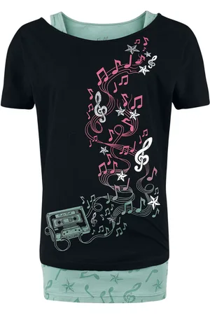 Full Volume T-shirt - Three Pieces T-Shirt and Tops with Notes and Stars - M till L - Damer