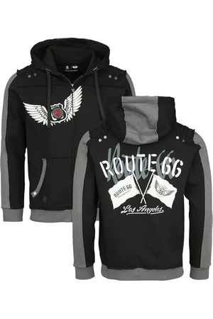 Rock Rebel Hættetrøje med lynlås - Rock Rebel X Route 66 - Hoody Jacket - S till XXL - Herrer