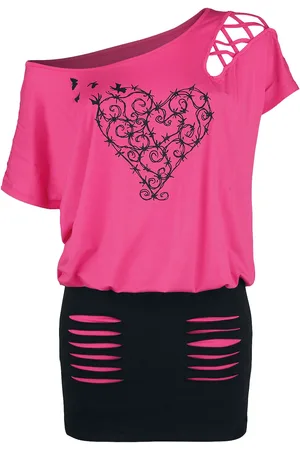 Full Volume Kort kjole - Bright Dress with Print and Cut Outs - S till XXL - Damer