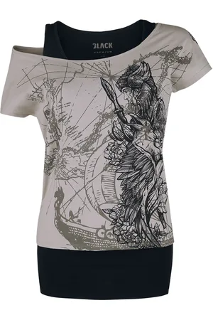 EMP T-shirt - Double-Layer-T-Shirt with Detailed Front Print - S till L - Damer