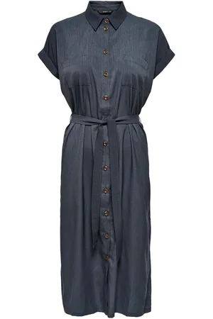 ONLY Mellemlang kjole - Onlhannover S/S Shirt Dress - 36 till 38 - Damer