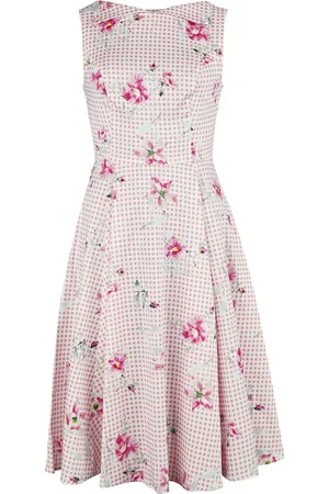 H&R London Mellemlang kjole - Catherine Floral Swing - XS till 3XL - Damer