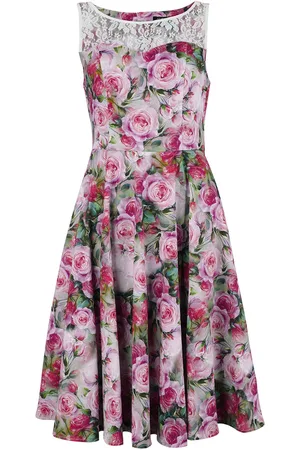 H&R London Mellemlang kjole - Lola Floral Swing Dress - XS till M - Damer