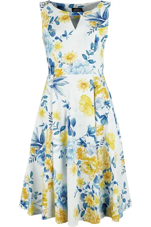 H&R London Mellemlang kjole - Hope Floral Swing Dress - XS till 4XL - Damer