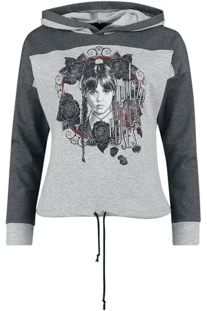 Wednesday Hættetrøje - Black Roses - M till XXL - Damer