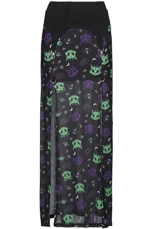 Banned Alternative Lang nederdel - Moody Melody Slit Skirt - XS till S - Damer