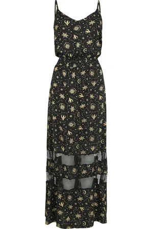 Gothicana Lang kjole - Stars, sun and moon - S till XXL - Damer