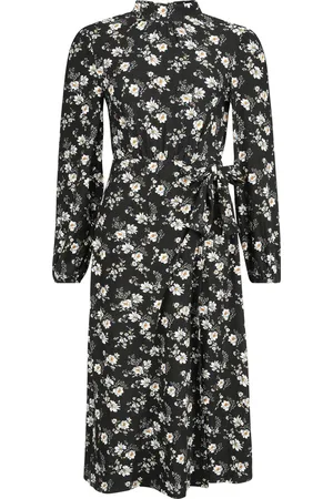 QED London Mellemlang kjole - Daisy tie wrap side split midi - XS till L - Damer